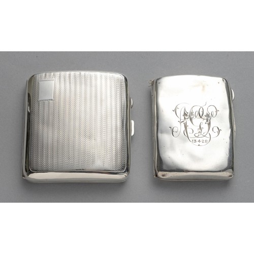 651 - A GEORGE V SILVER CIGARETTE CASE, CHARLES EDWIN TURNER, BIRMINGHAM, 1925