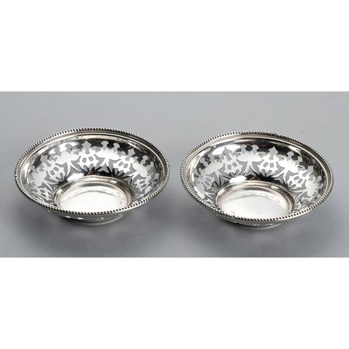 77 - AN EDWARD VII SILVER PAIR OF BOWLS, MARKS AND COHEN, BIRMINGHAM, 1910