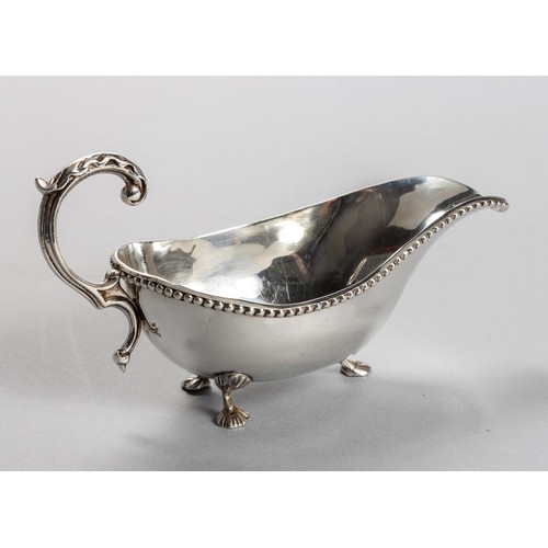 684 - AN EGYPTIAN SILVER SAUCE BOAT