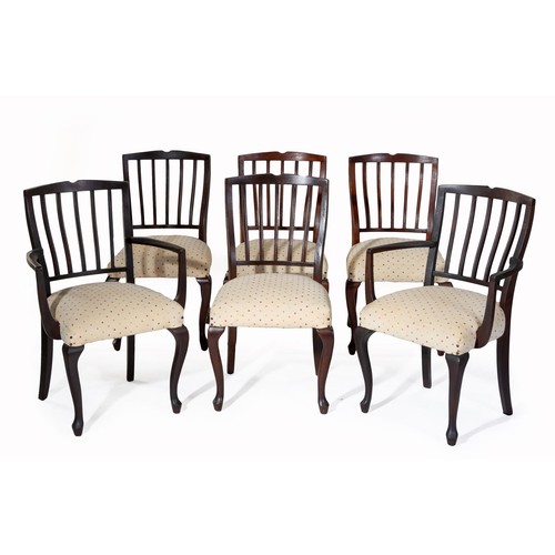 811 - A SET OF SIX MAHOGANY DINING CHAIRS