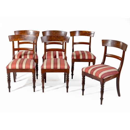 800 - A SET OF SIX MAHOGANY DINING CHAIRS, 19TH CENTURY