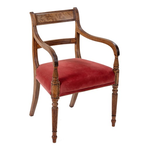 775 - A WILLIAM IV WALNUT ARMCHAIR