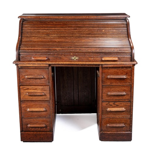 812 - AN OAK ROLLTOP DESK