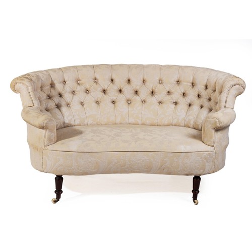 807 - AN UPHOLSTERED SETTEE, LATE 19TH CENTURY