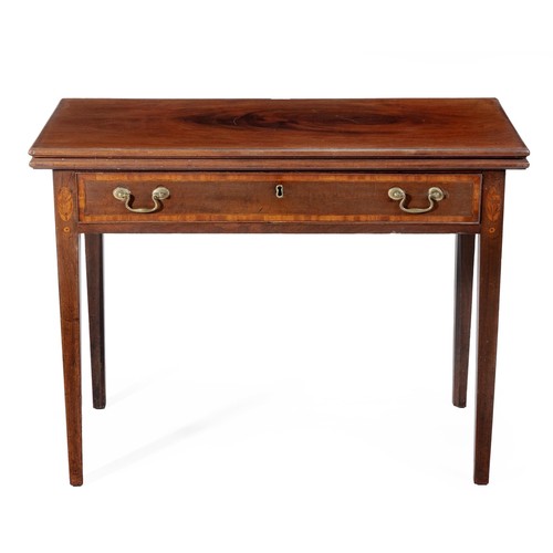 778 - A MAHOGANY AND INLAID TEA TABLE, 19TH CENTURY