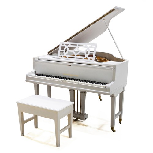 849 - A WHITE BABY GRAND PIANO, JOHN BROADWOOD AND SONS, 1914