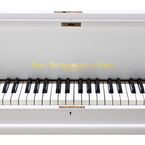 849 - A WHITE BABY GRAND PIANO, JOHN BROADWOOD AND SONS, 1914