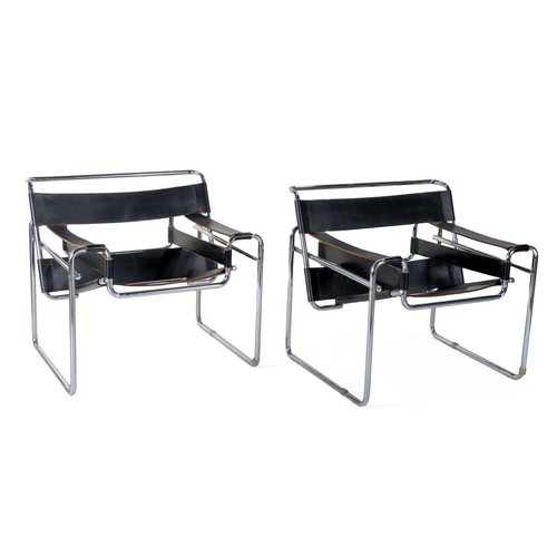 846 - A PAIR OF REPRODUCTION WASSILY CHAIRS, DESIGNED BY MARCEL BREUER IN 1925