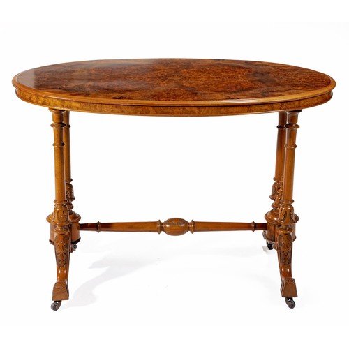 802 - A VICTORIAN WALNUT STRETCHER TABLE