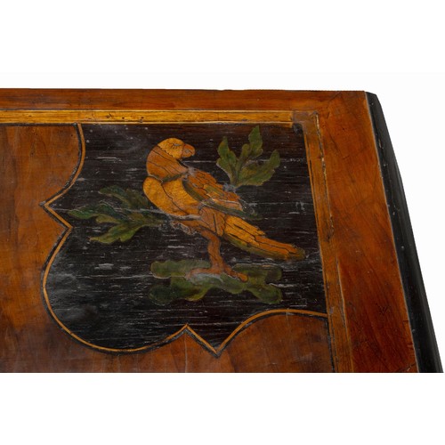 816 - AN ITALIAN WALNUT, SATINWOOD, EBONISED AND INLAID COMMODE, 19TH CENTURY