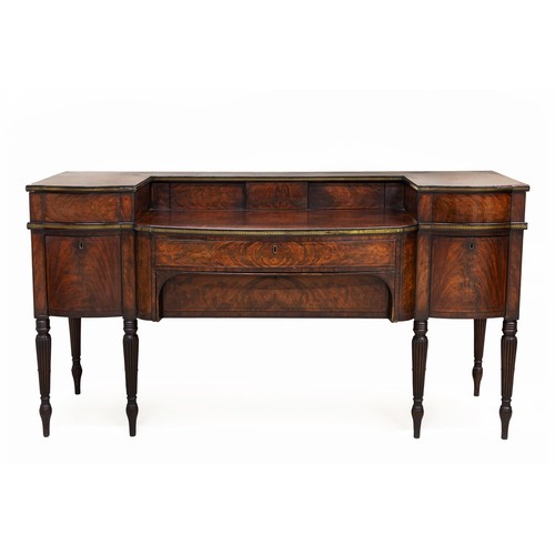 774 - A WILLIAM IV MAHOGANY STAGE-BACK SIDEBOARD