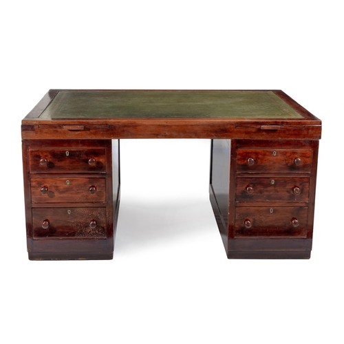 809 - A MAHOGANY PARTNER'S DESK