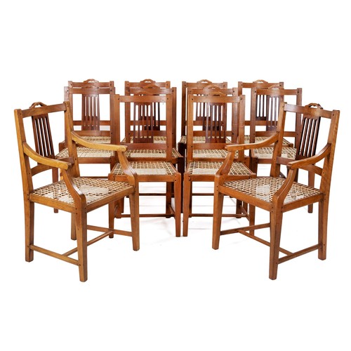 860 - A SET OF TWELVE SPLIT SPLAT CHAIRS, MANUFACTURED BY PIERRE CRONJE