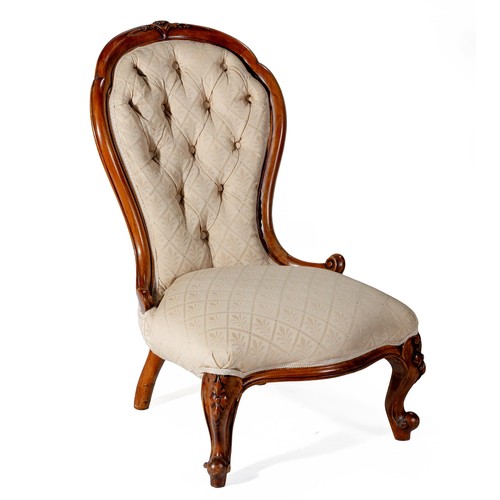 787 - A VICTORIAN WALNUT 'GRANDMOTHER' CHAIR