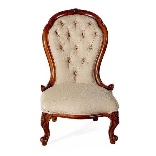 787 - A VICTORIAN WALNUT 'GRANDMOTHER' CHAIR