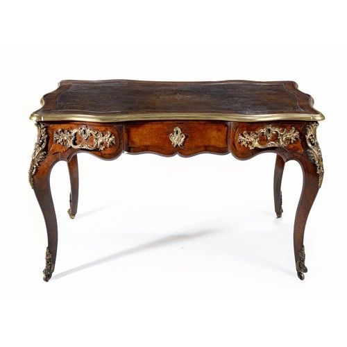 818 - A FRENCH WALNUT AND ORMOLU-MOUNTED WRITING TABLE, 19TH CENTURY