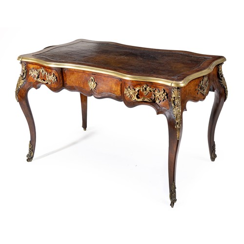 818 - A FRENCH WALNUT AND ORMOLU-MOUNTED WRITING TABLE, 19TH CENTURY