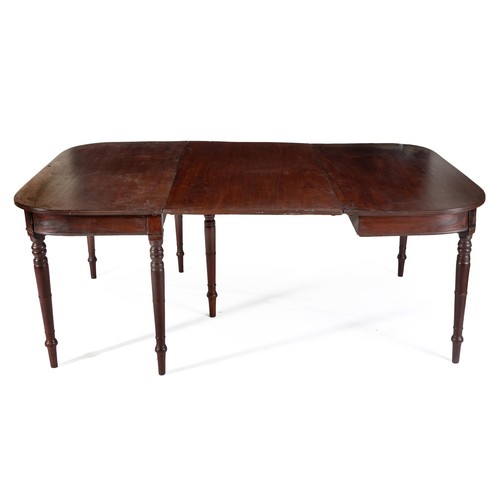 792 - A MAHOGANY EXTENDING DINING TABLE, 19TH CENTURY