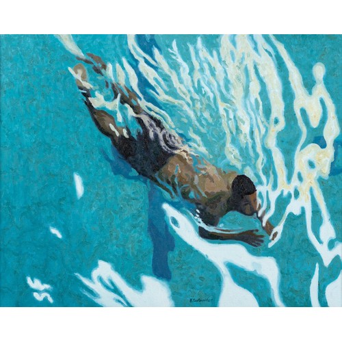 382 - Benjamin Coutouvidis (Zimbabwean / South African 1970 - ) SWIMMING YOUTH, LONG STREET BATHS