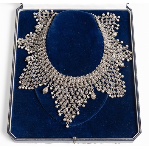 688 - A PERSIAN SILVER NECKLACE