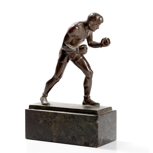 744 - PHILIPP KITTLER (GERMAN 1861 - 1944): A BRONZE FIGURE OF A BOXER, EARLY 20TH CENTURY