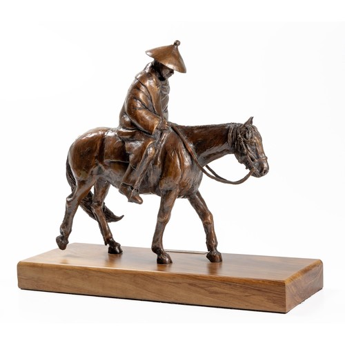 745 - BRIDGET RANDALL (SOUTH AFRICAN 1950 -):'BASUTO PONY' BRONZE FIGURAL GROUP