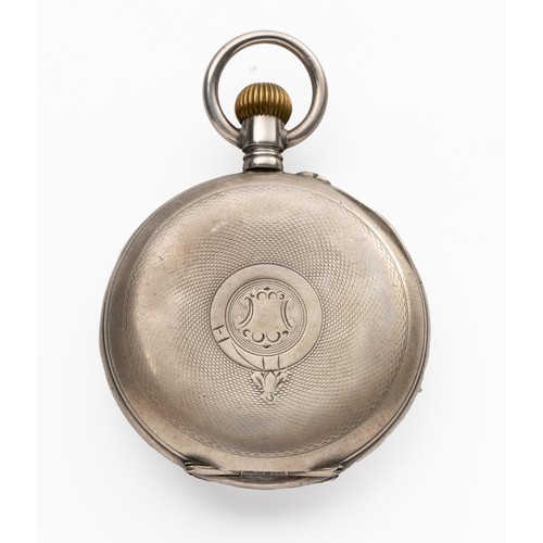 531 - A SILVER HALF HUNTER CASED POCKET WATCH, SEYFRIED AND TIMKE