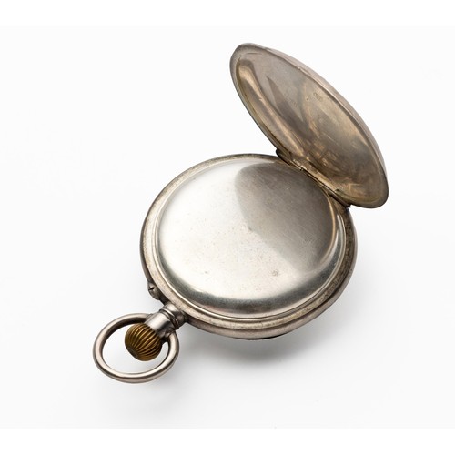 531 - A SILVER HALF HUNTER CASED POCKET WATCH, SEYFRIED AND TIMKE