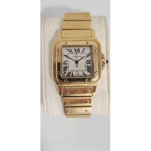 559 - A GOLD WRISTWATCH, CARTIER SANTOS GALBÉE