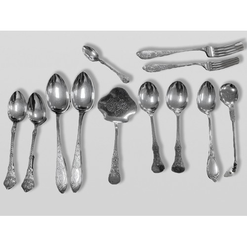 706 - A NORWEGIAN COLLECTION OF SILVER FLATWARE, H HENRIKSEN