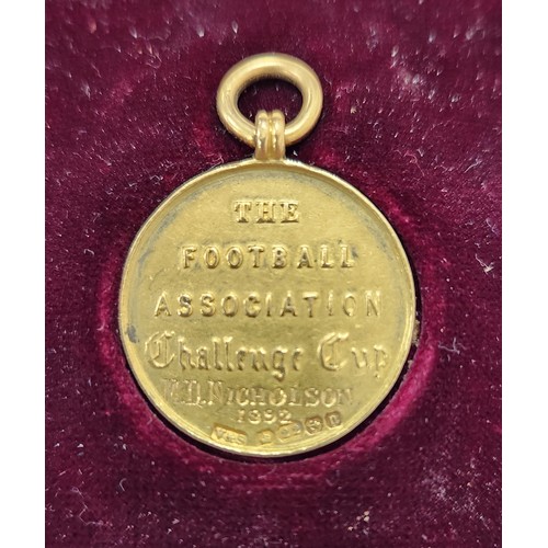 221 - AN 1892 FA CUP WINNER'S GOLD MEDAL, VAUGHTON AND SONS, BIRMINGHAM