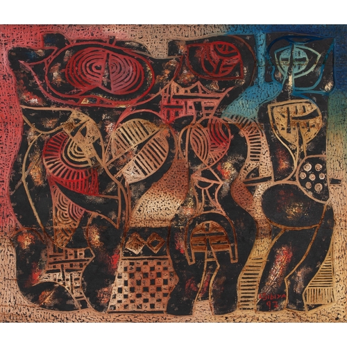 663 - Lucky Madlo Sibiya (South African 1942 - 1999) ABSTRACT FIGURES