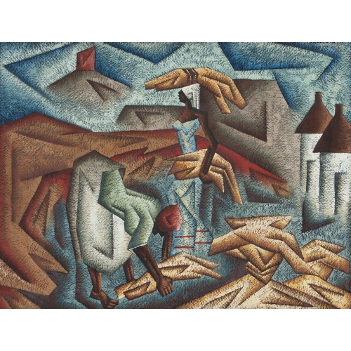 609 - Diederick George During (South African 1917 - 1999) HARVESTERS