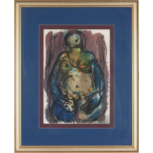 533 - Frans Martin Claerhout (South African 1919 - 2006) PREGNANT WOMAN AND CHILD