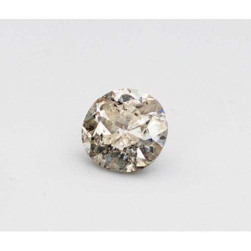 816 - AN UNMOUNTED ROUND BRILLIANT-CUT 'SALT-AND-PEPPER' DIAMOND