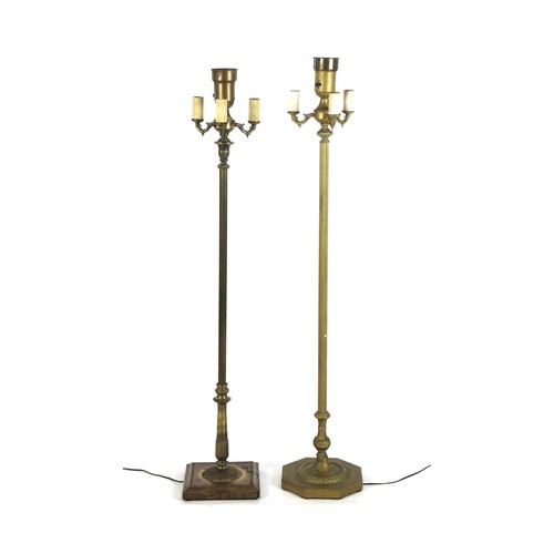 399 - A PAIR OF BRASS STANDARD LAMPS