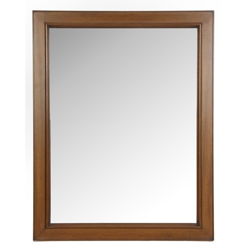 373 - A MAHOGANY RECTANGULAR WALL MIRROR