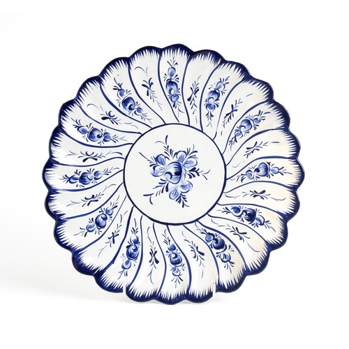 887 - A PORTUGUESE BLUE AND WHITE WALL PLATE