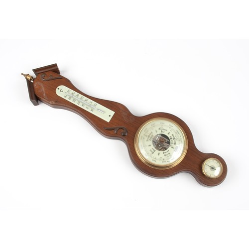 203 - A ROSEWOOD BANJO BAROMETER, 19TH CENTURY