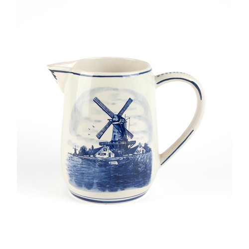 885 - A HAND PAINTED BLUE DELFT WATER JUG