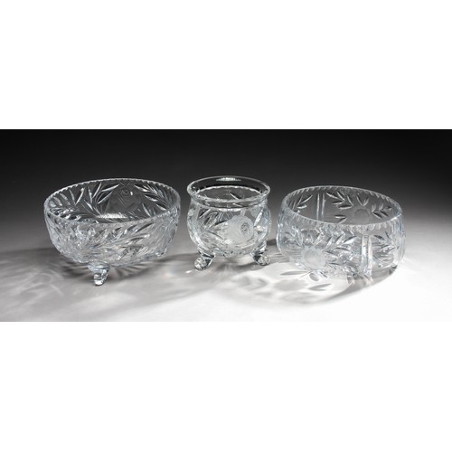 838 - A TRIO OF CRYSTAL BOWLS