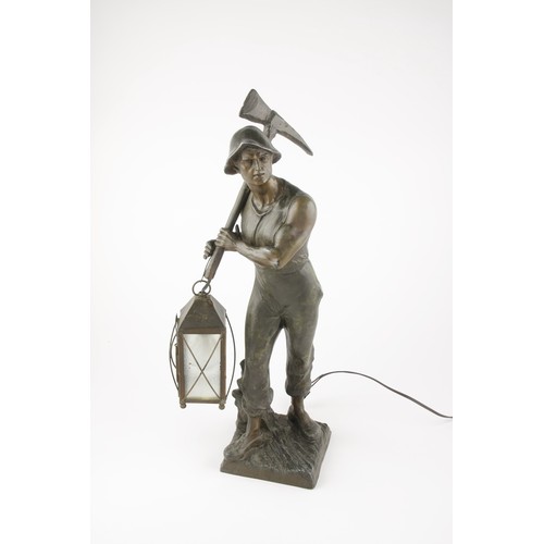 A SPELTER TABLE LAMP