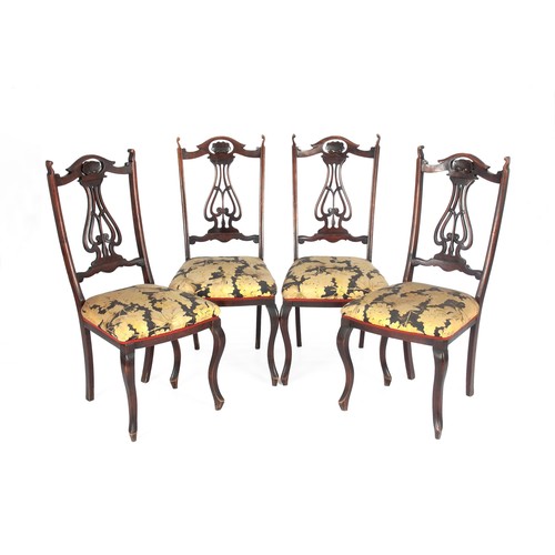 310 - A SET OF FOUR EDWARDIAN MAHOGANY SIDE CHAIRS