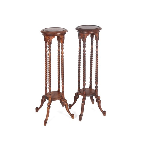 327 - A PAIR OF LATE VICTORIAN WALNUT GUERIDONS