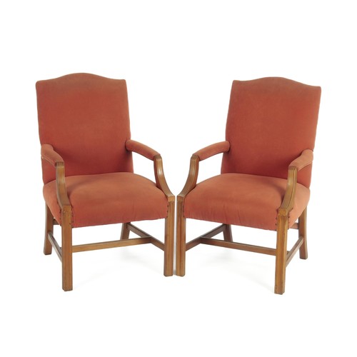 348 - A PAIR OF GAINSBOROUGH UPHOLSTERED ARMCHAIR, MODERN