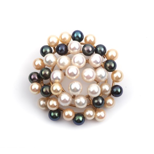 681 - A DESIGNER PEARL BROOCH, CIRCA 1960