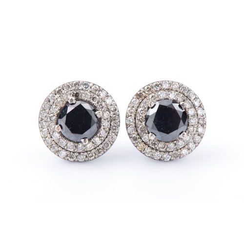 717 - A PAIR OF DIAMOND HALO EARRINGS