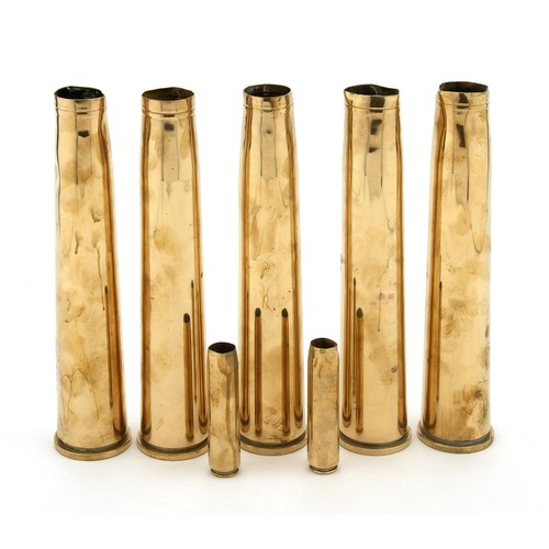 235 - A COLLECTION OF BRASS SHELL CASINGS