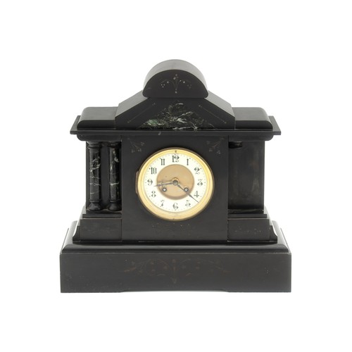 268 - A SLATE MANTEL CLOCK