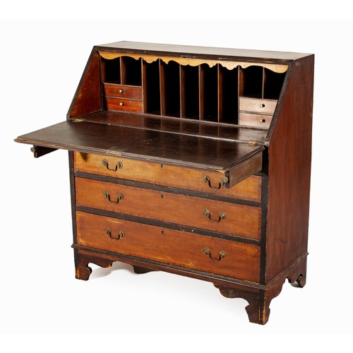 301 - A GEORGE III MAHOGANY AND INLAID BUREAU